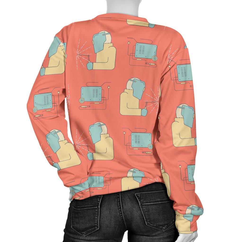 Welder Pattern Print Women's Sweatshirt-grizzshop