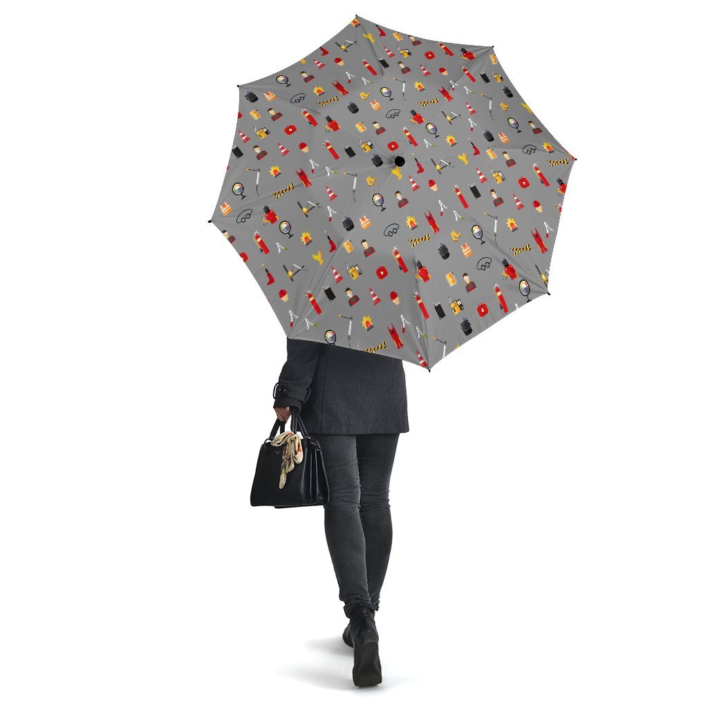 Welder Print Pattern Automatic Foldable Umbrella-grizzshop