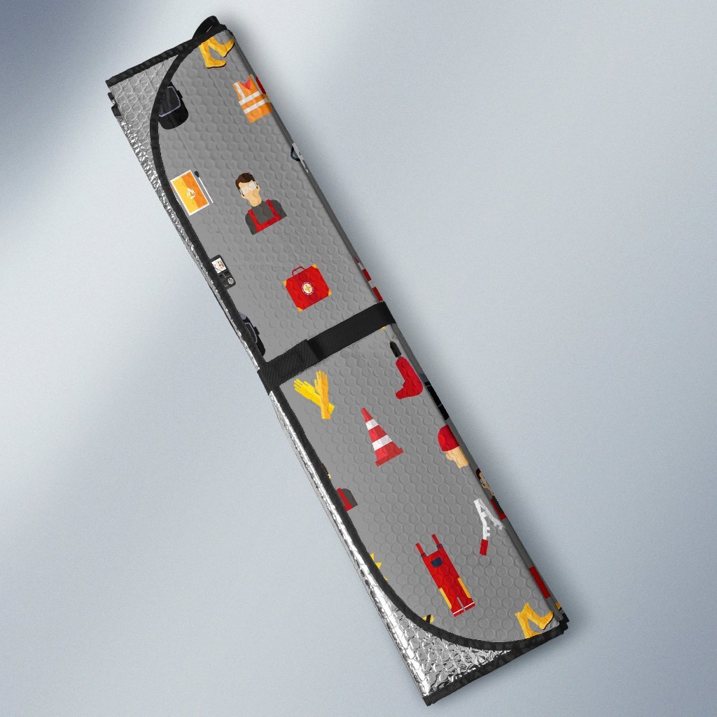 Welder Print Pattern Car Sun Shade-grizzshop