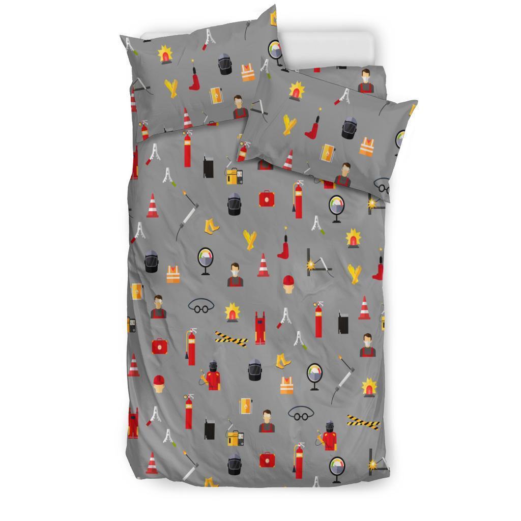 Welder Print Pattern Duvet Cover Bedding Set-grizzshop