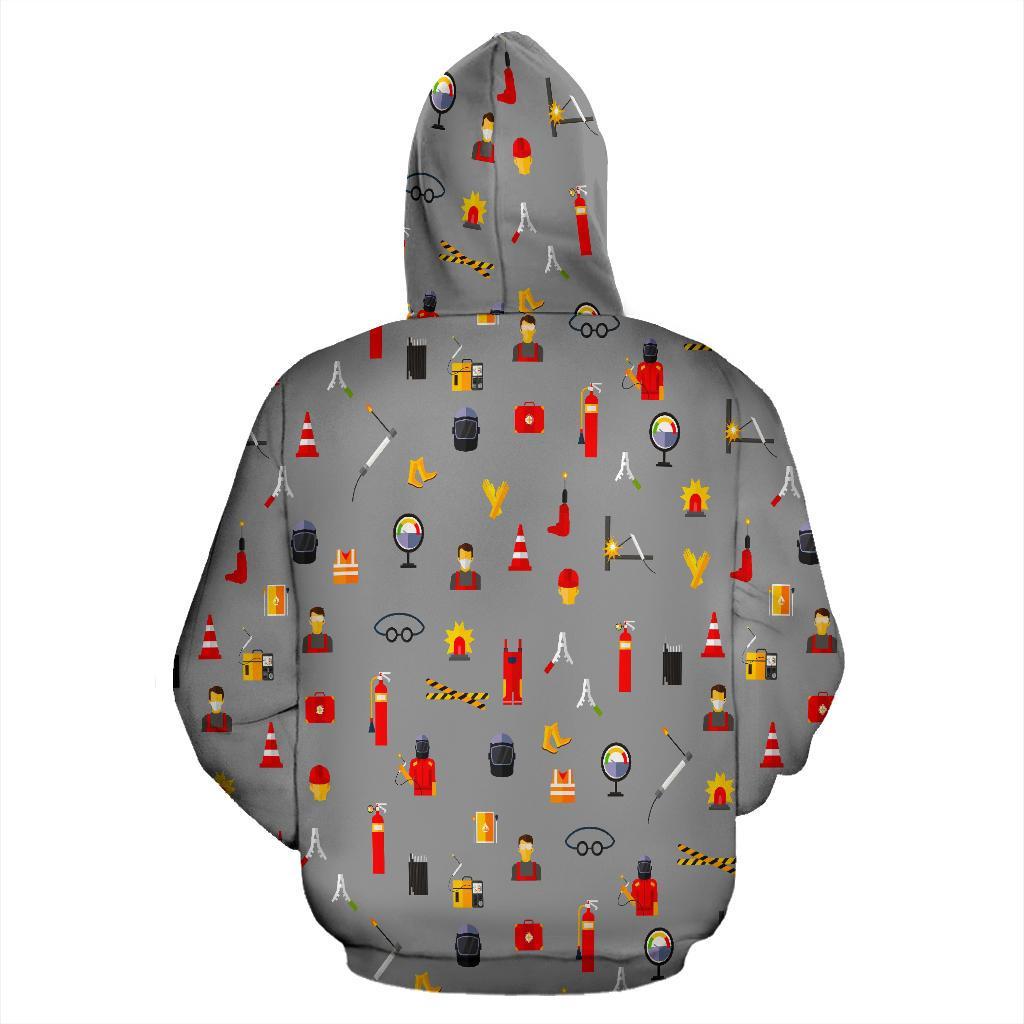 Welder Print Pattern Men Women Pullover Hoodie-grizzshop