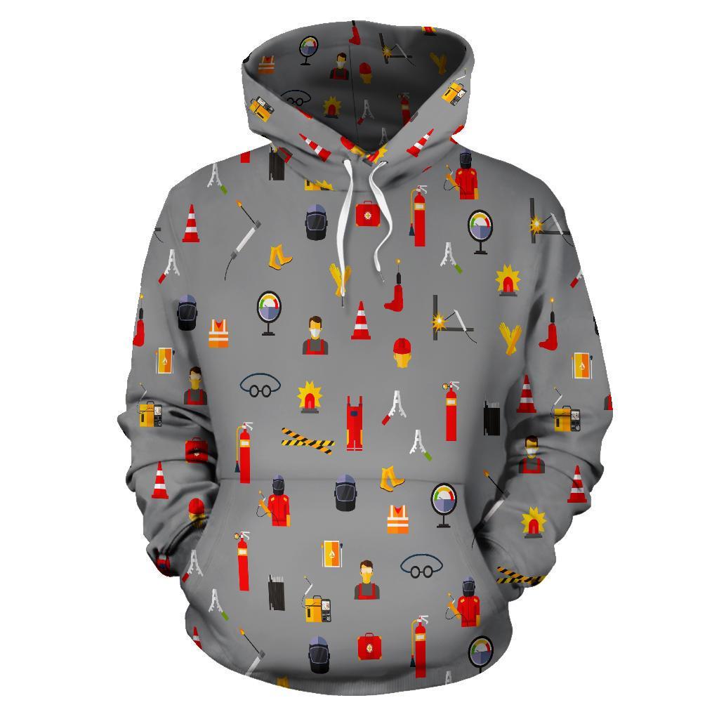 Welder Print Pattern Men Women Pullover Hoodie-grizzshop