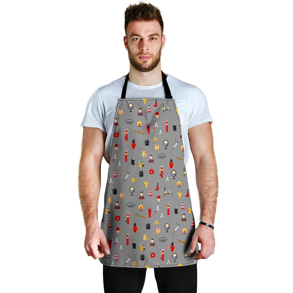 Welder Print Pattern Men's Apron-grizzshop