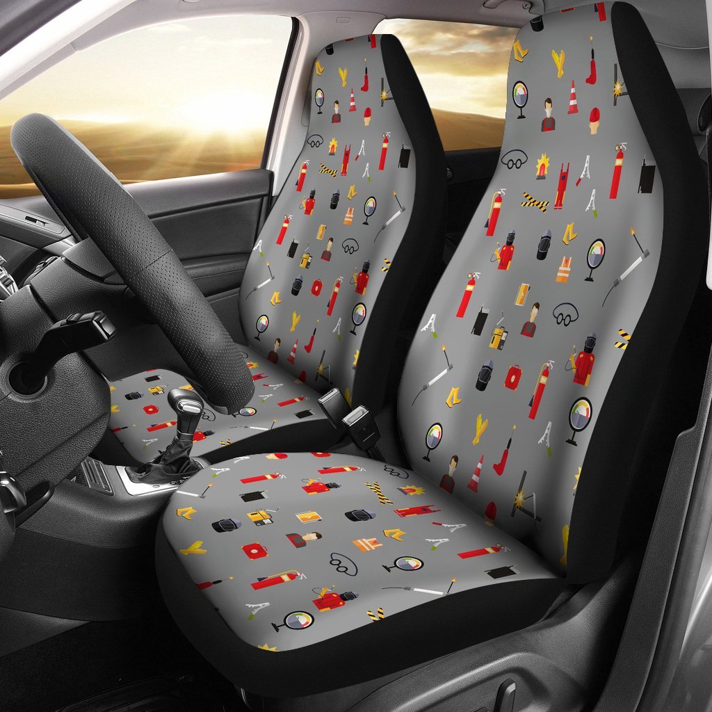 Welder Print Pattern Universal Fit Car Seat Covers-grizzshop