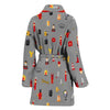 Welder Print Pattern Women Long Robe-grizzshop