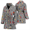 Welder Print Pattern Women Long Robe-grizzshop