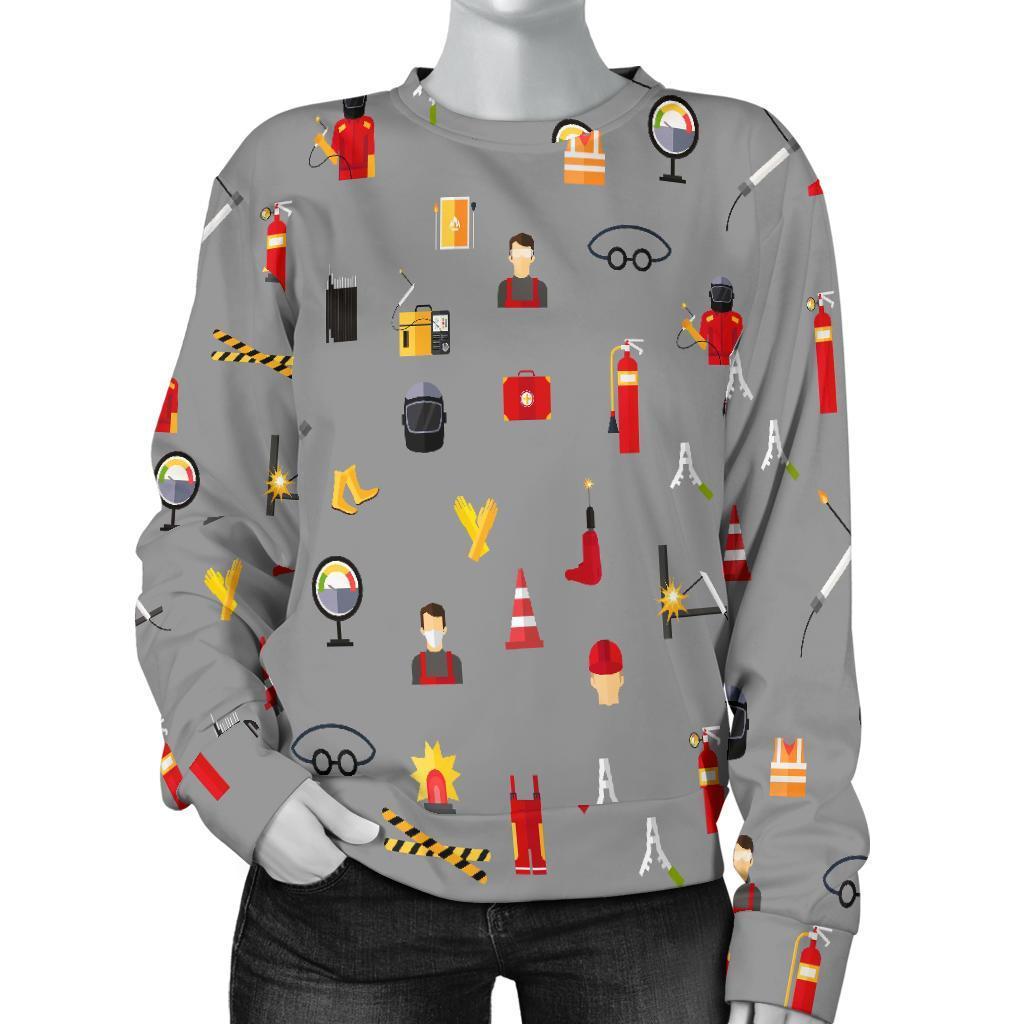 Welder Print Pattern Women's Sweatshirt-grizzshop