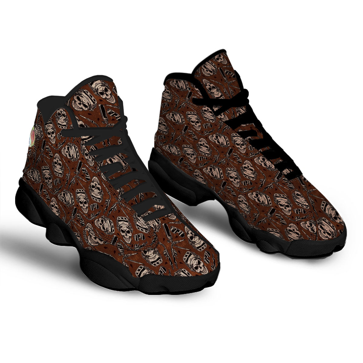 Welder Skull Print Pattern Black Basketball Shoes-grizzshop