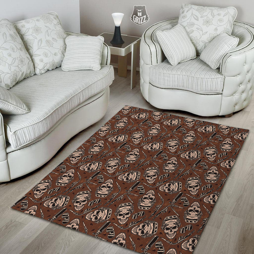 Welder Skull Print Pattern Floor Mat-grizzshop