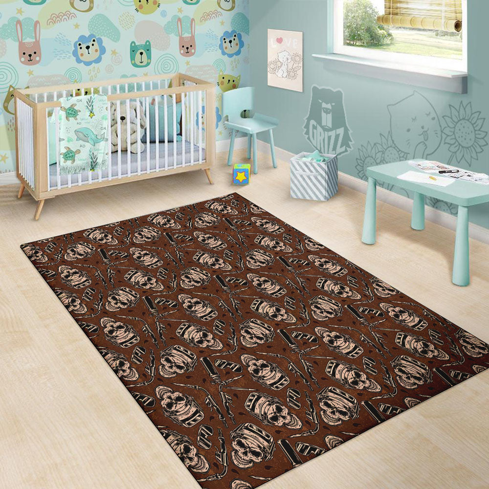 Welder Skull Print Pattern Floor Mat-grizzshop