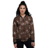 Welder Skull Print Pattern Women's Bomber Jacket-grizzshop