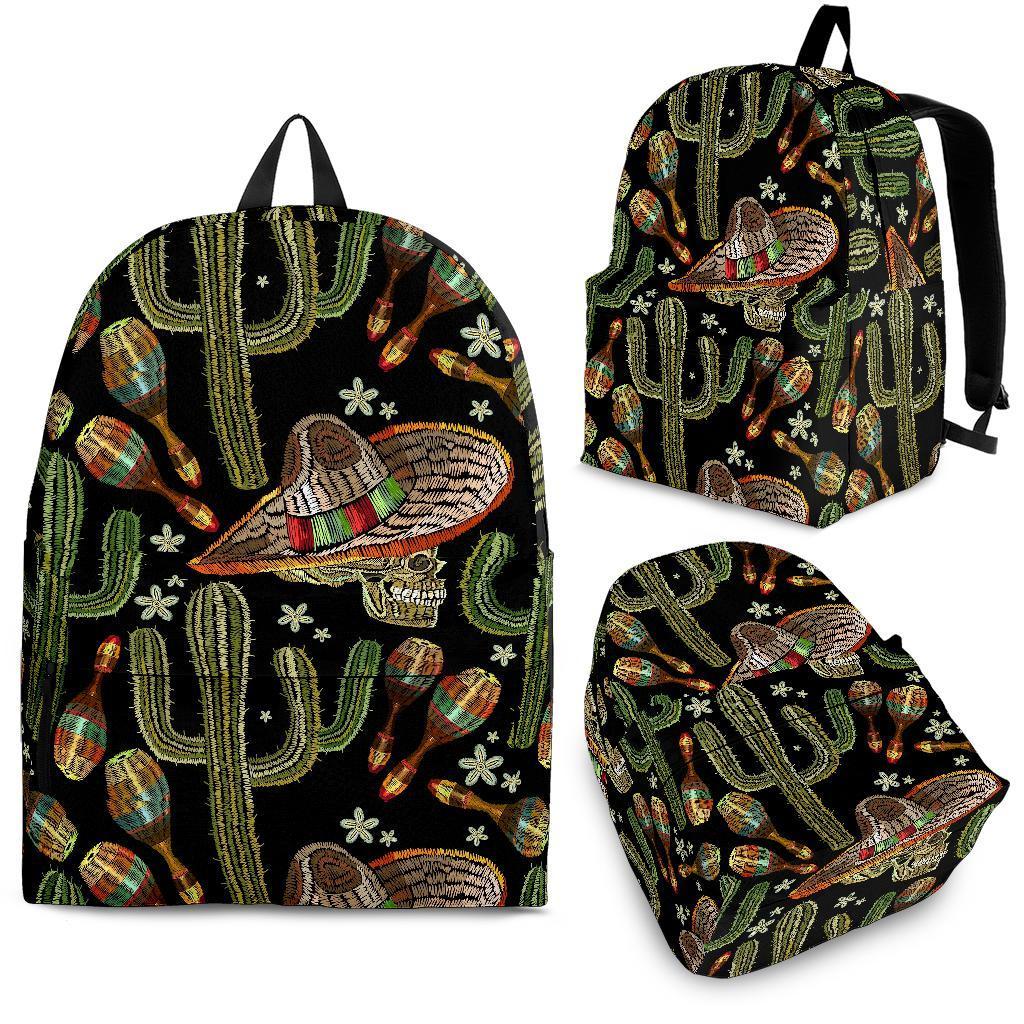 Western Cowboy Cactus Pattern Print Backpack-grizzshop