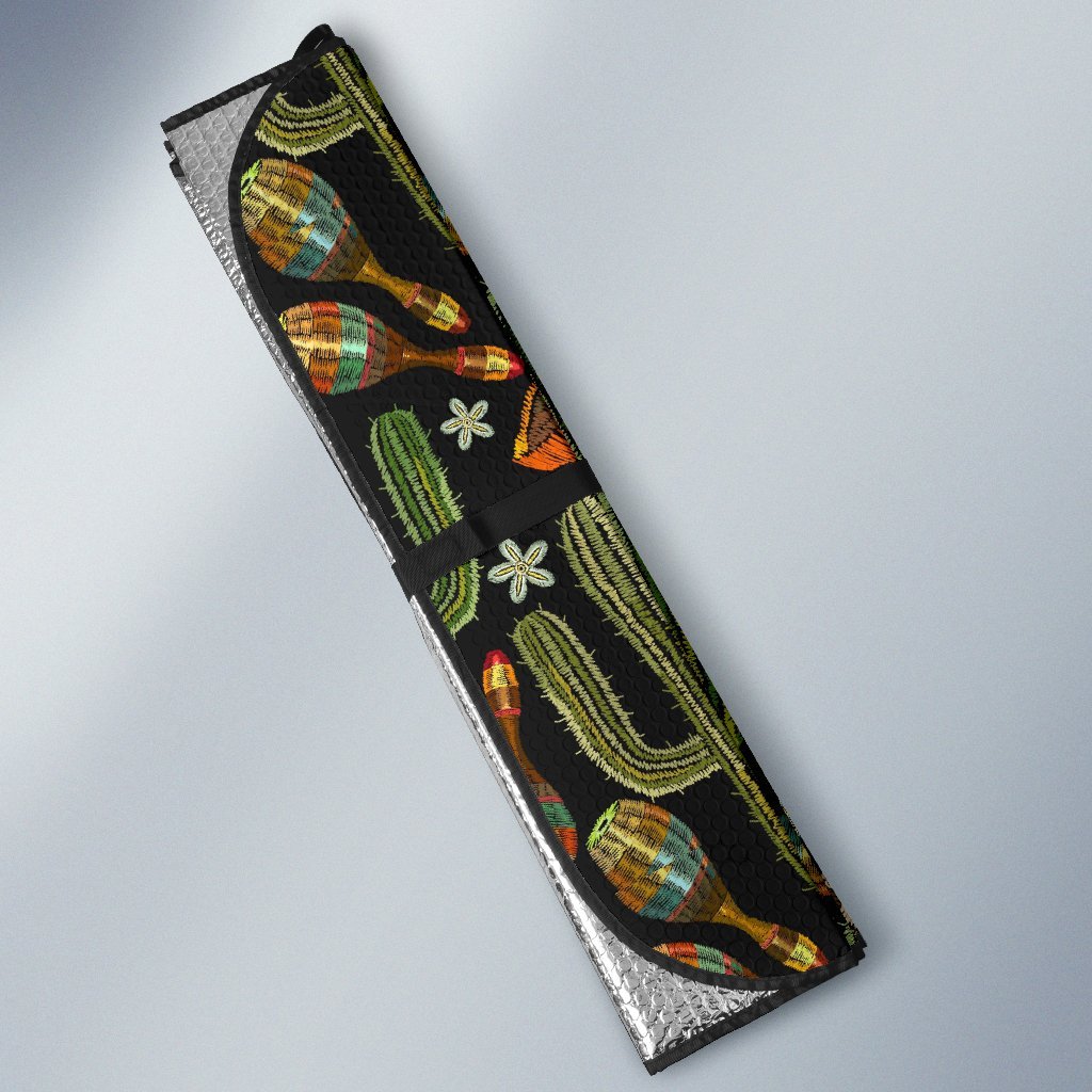 Western Cowboy Cactus Pattern Print Car Sun Shade-grizzshop