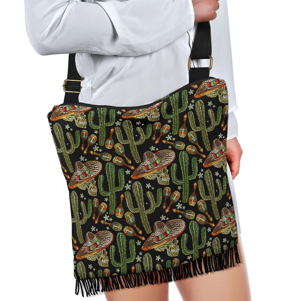 Western Cowboy Cactus Pattern Print Crossbody bags-grizzshop