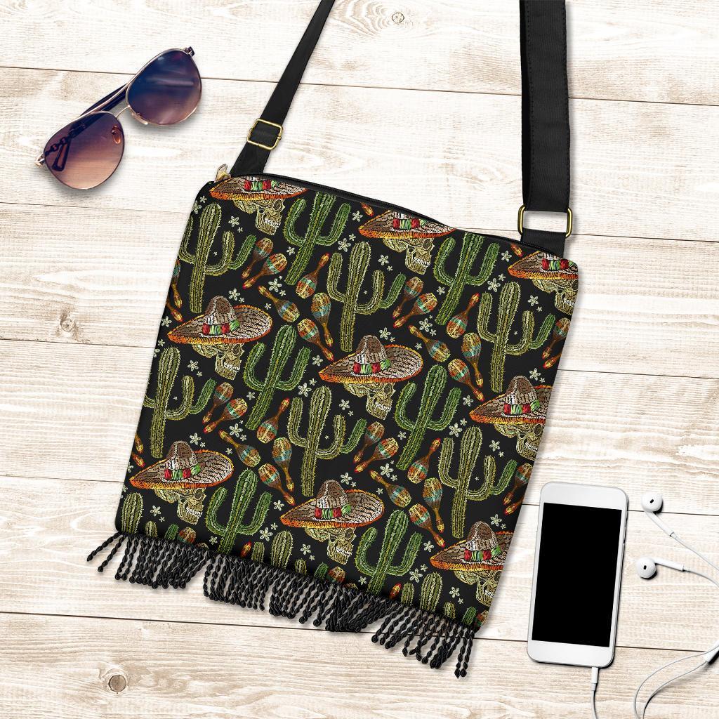 Western Cowboy Cactus Pattern Print Crossbody bags-grizzshop