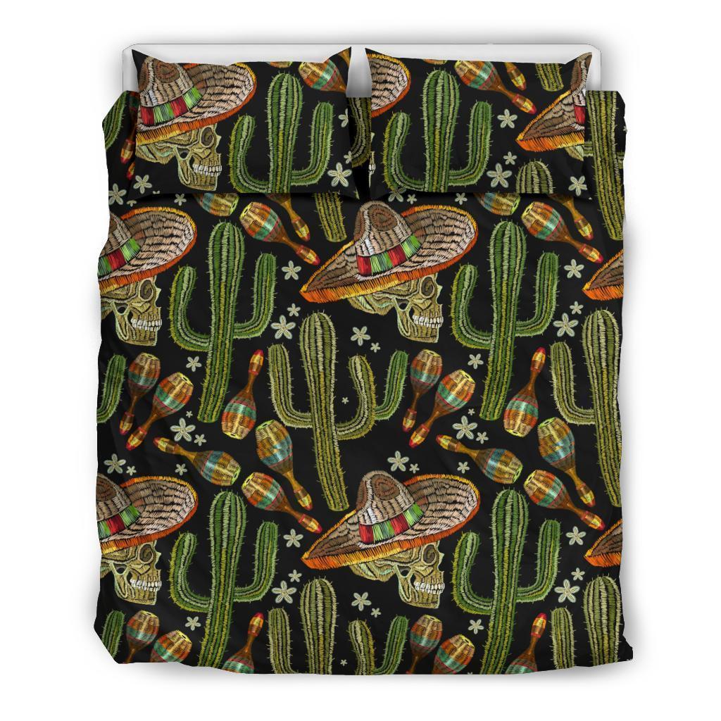 Western Cowboy Cactus Pattern Print Duvet Cover Bedding Set-grizzshop