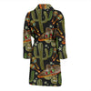 Western Cowboy Cactus Pattern Print Men Long Robe-grizzshop