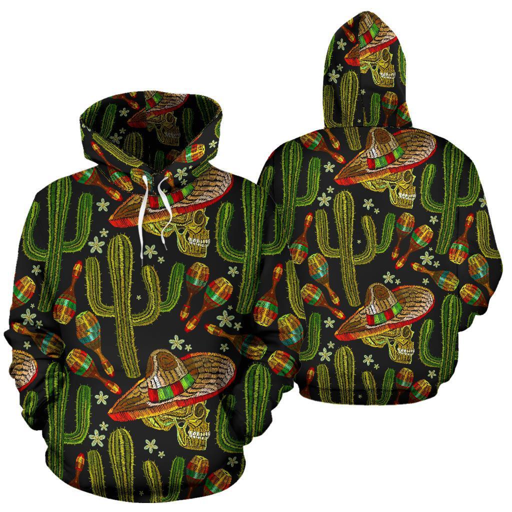 Western Cowboy Cactus Pattern Print Men Women Pullover Hoodie-grizzshop