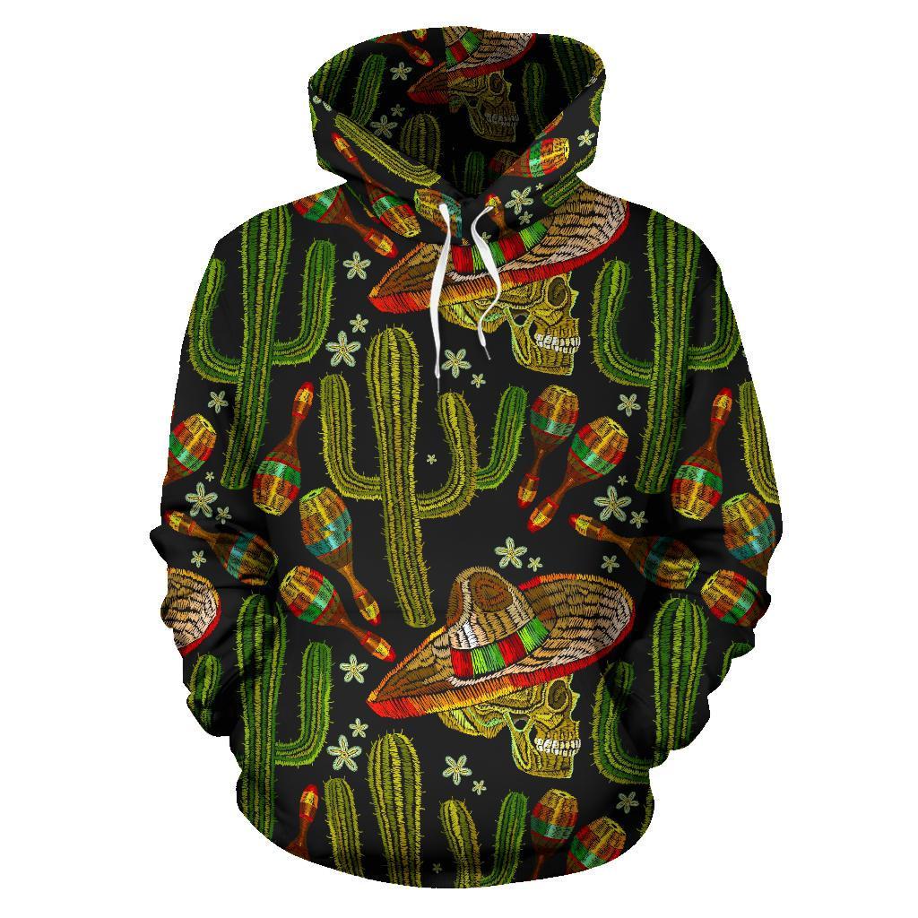 Western Cowboy Cactus Pattern Print Men Women Pullover Hoodie-grizzshop