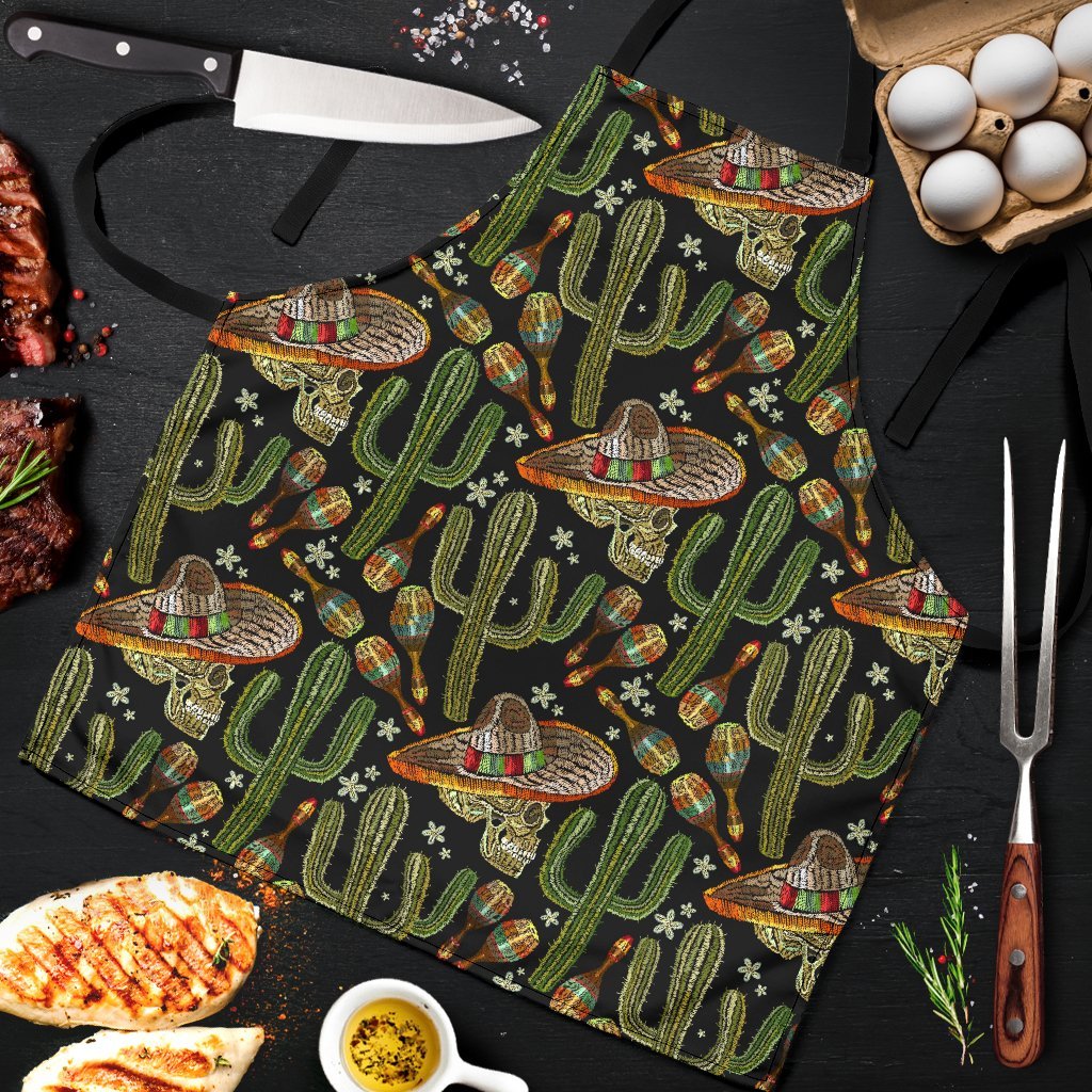 Western Cowboy Cactus Pattern Print Men's Apron-grizzshop