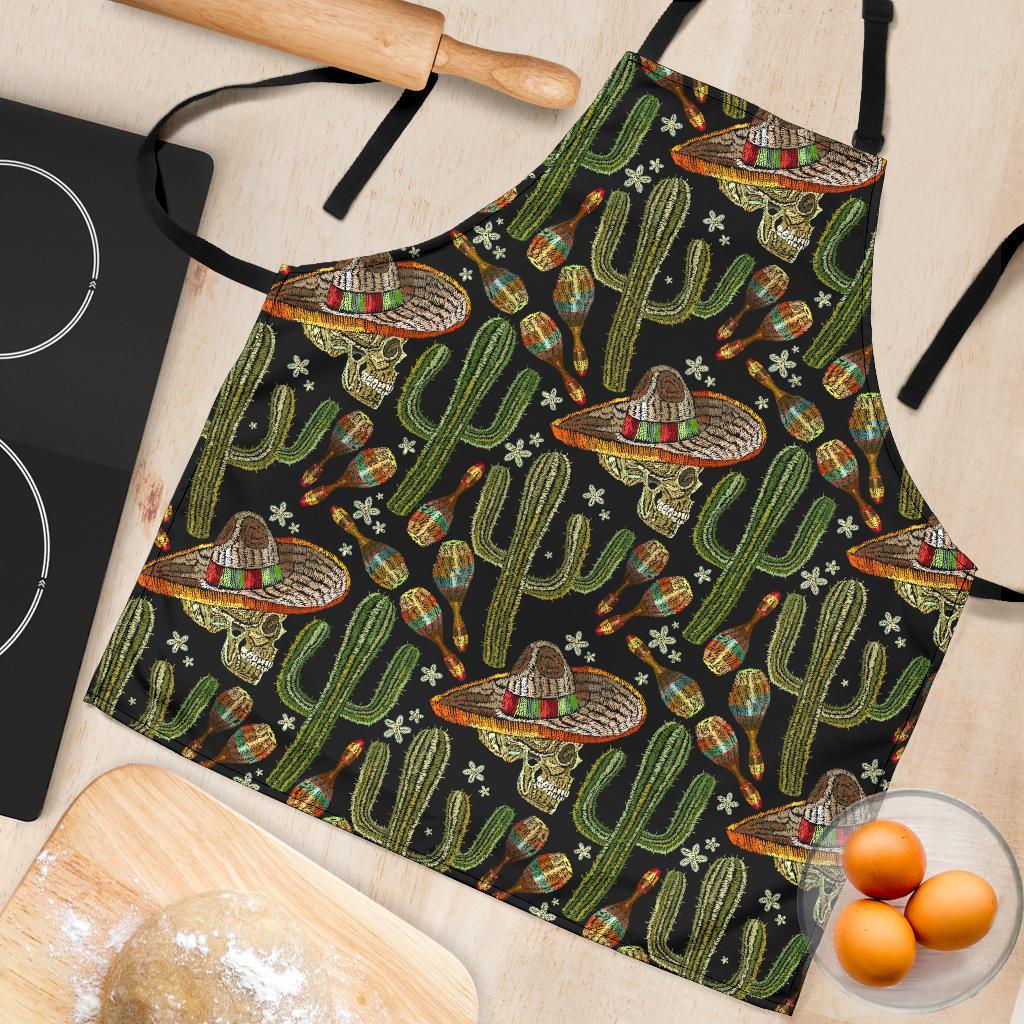 Western Cowboy Cactus Pattern Print Women's Apron-grizzshop