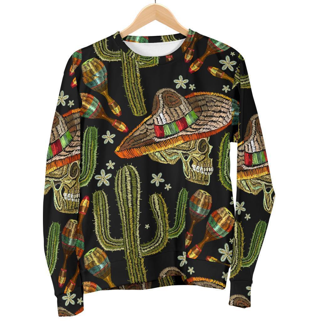 Western Cowboy Cactus Pattern Print Women's Sweatshirt-grizzshop