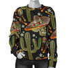 Western Cowboy Cactus Pattern Print Women's Sweatshirt-grizzshop