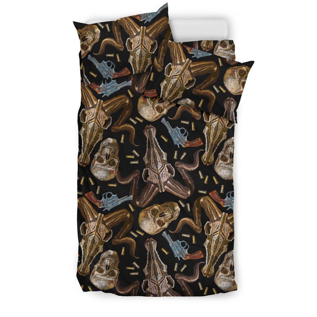 Western Cowboy Gun Print Pattern Duvet Cover Bedding Set-grizzshop