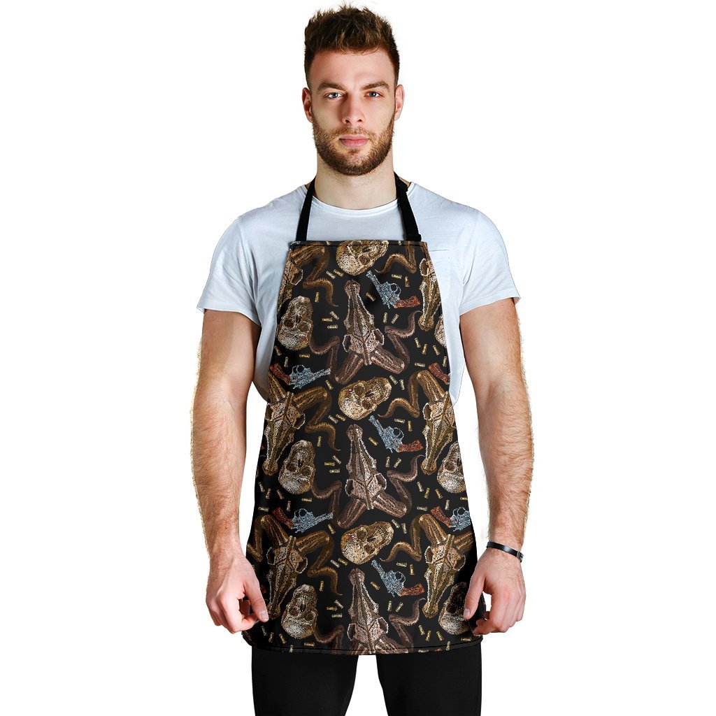 Western Cowboy Gun Print Pattern Men's Apron-grizzshop