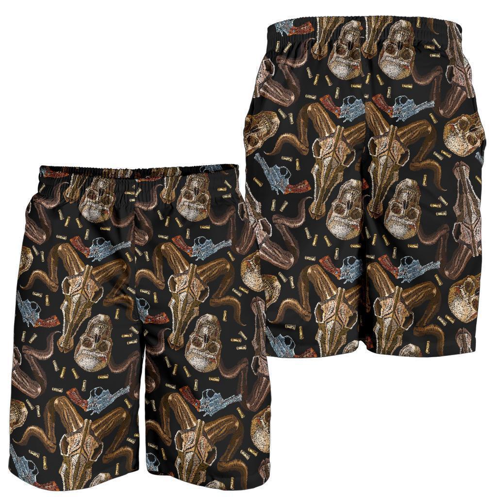 Western Cowboy Gun Print Pattern Men's Shorts-grizzshop