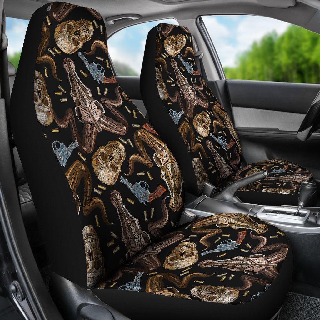 Western Cowboy Gun Print Pattern Universal Fit Car Seat Covers-grizzshop