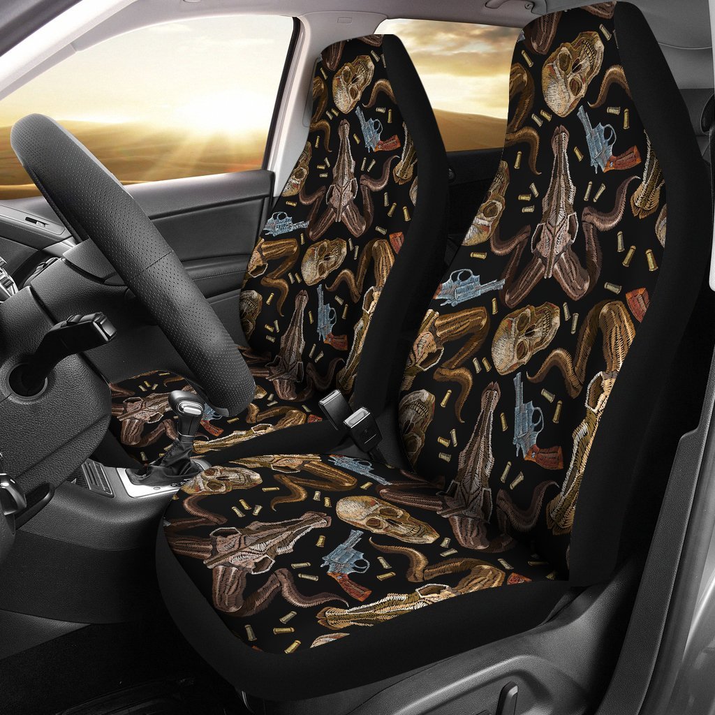 Western Cowboy Gun Print Pattern Universal Fit Car Seat Covers-grizzshop