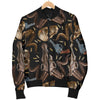 Western Cowboy Gun Print Pattern Women Casual Bomber Jacket-grizzshop