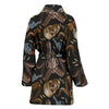 Western Cowboy Gun Print Pattern Women Long Robe-grizzshop