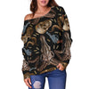 Western Cowboy Gun Print Pattern Women Off Shoulder Sweatshirt-grizzshop