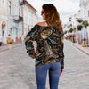 Western Cowboy Gun Print Pattern Women Off Shoulder Sweatshirt-grizzshop