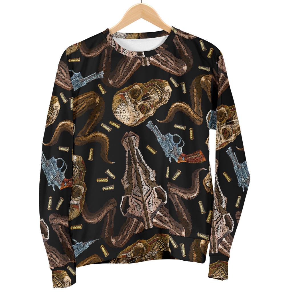 Western Cowboy Gun Print Pattern Women's Sweatshirt-grizzshop