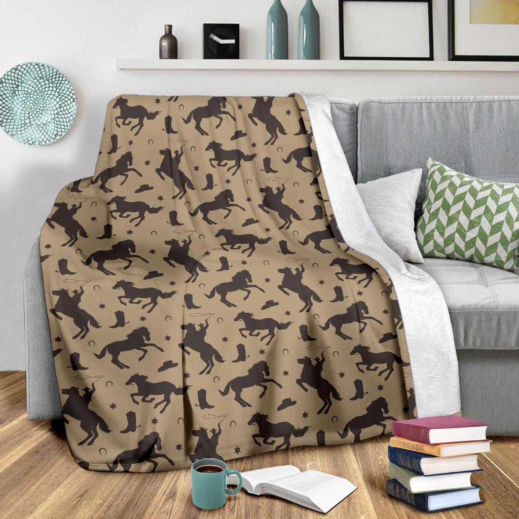 Western Cowboy Print Pattern Blanket-grizzshop