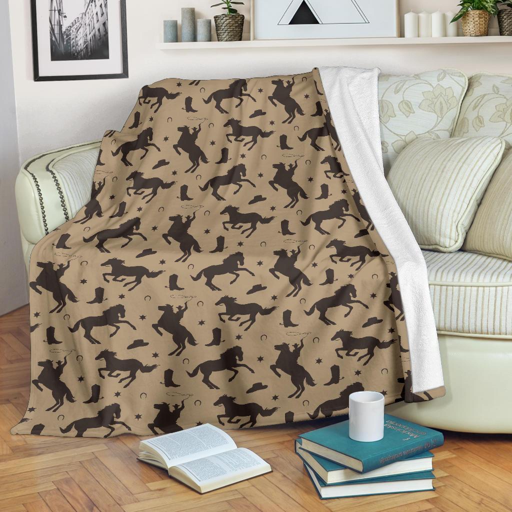 Western Cowboy Print Pattern Blanket-grizzshop