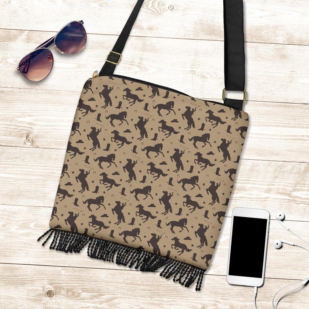 Western Cowboy Print Pattern Crossbody bags-grizzshop