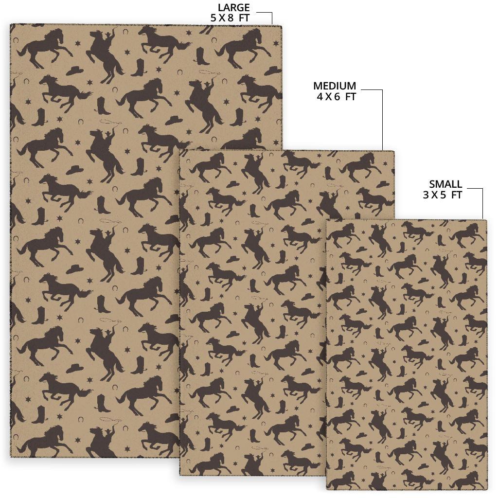 Western Cowboy Print Pattern Floor Mat-grizzshop