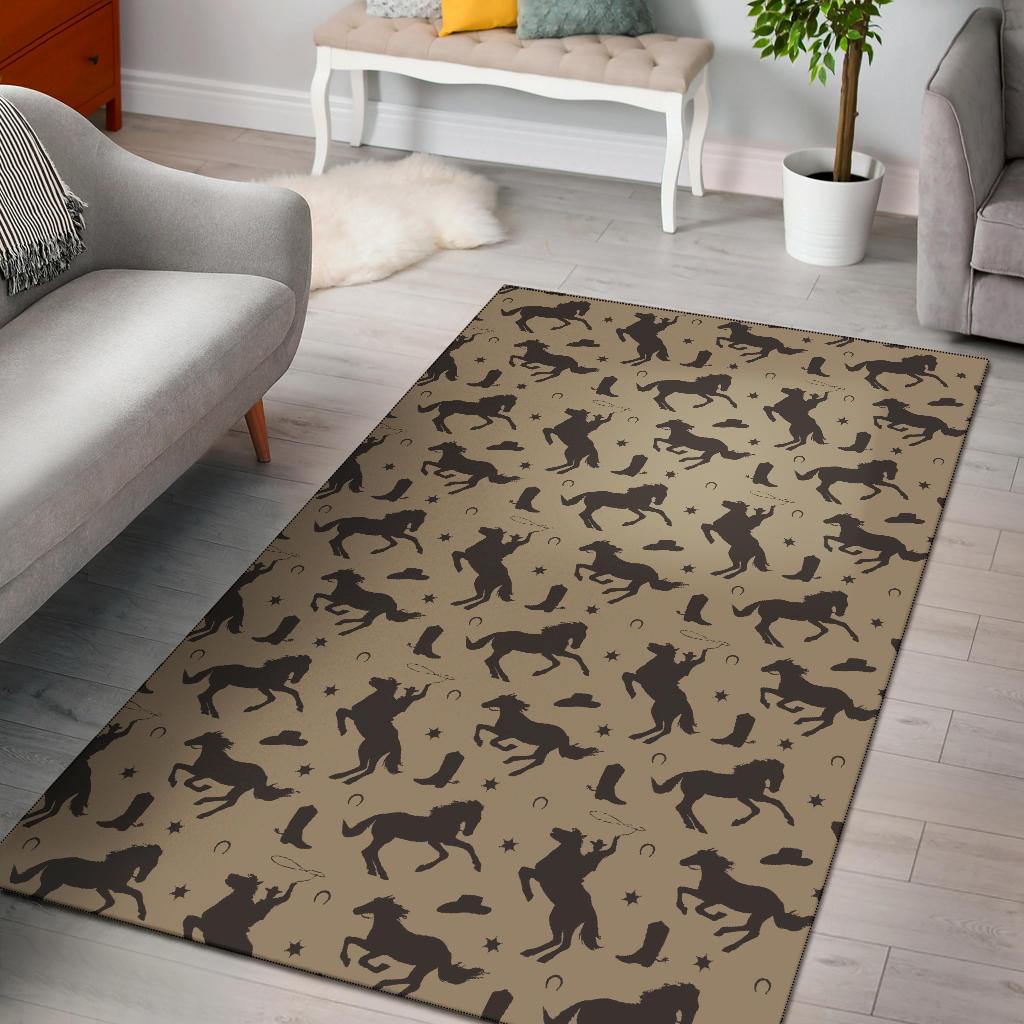 Western Cowboy Print Pattern Floor Mat-grizzshop