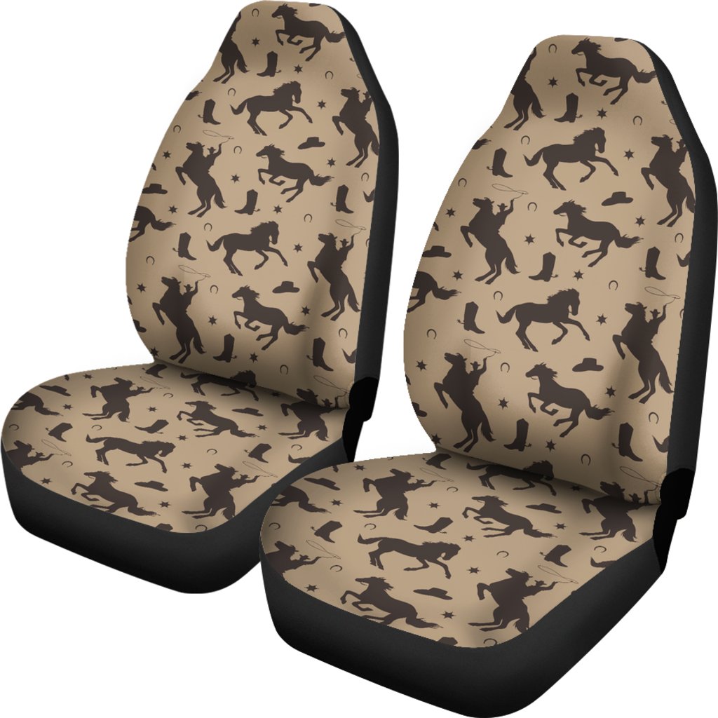 Western Cowboy Print Pattern Universal Fit Car Seat Covers-grizzshop