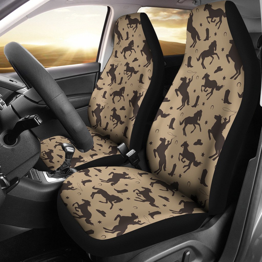 Western Cowboy Print Pattern Universal Fit Car Seat Covers-grizzshop