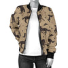 Western Cowboy Print Pattern Women Casual Bomber Jacket-grizzshop