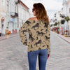 Western Cowboy Print Pattern Women Off Shoulder Sweatshirt-grizzshop