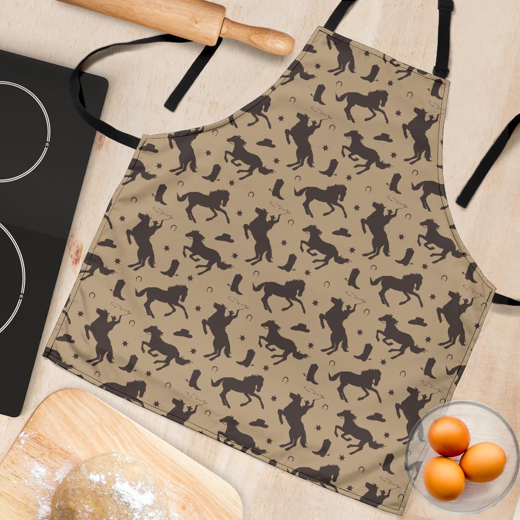 Western Cowboy Print Pattern Women's Apron-grizzshop