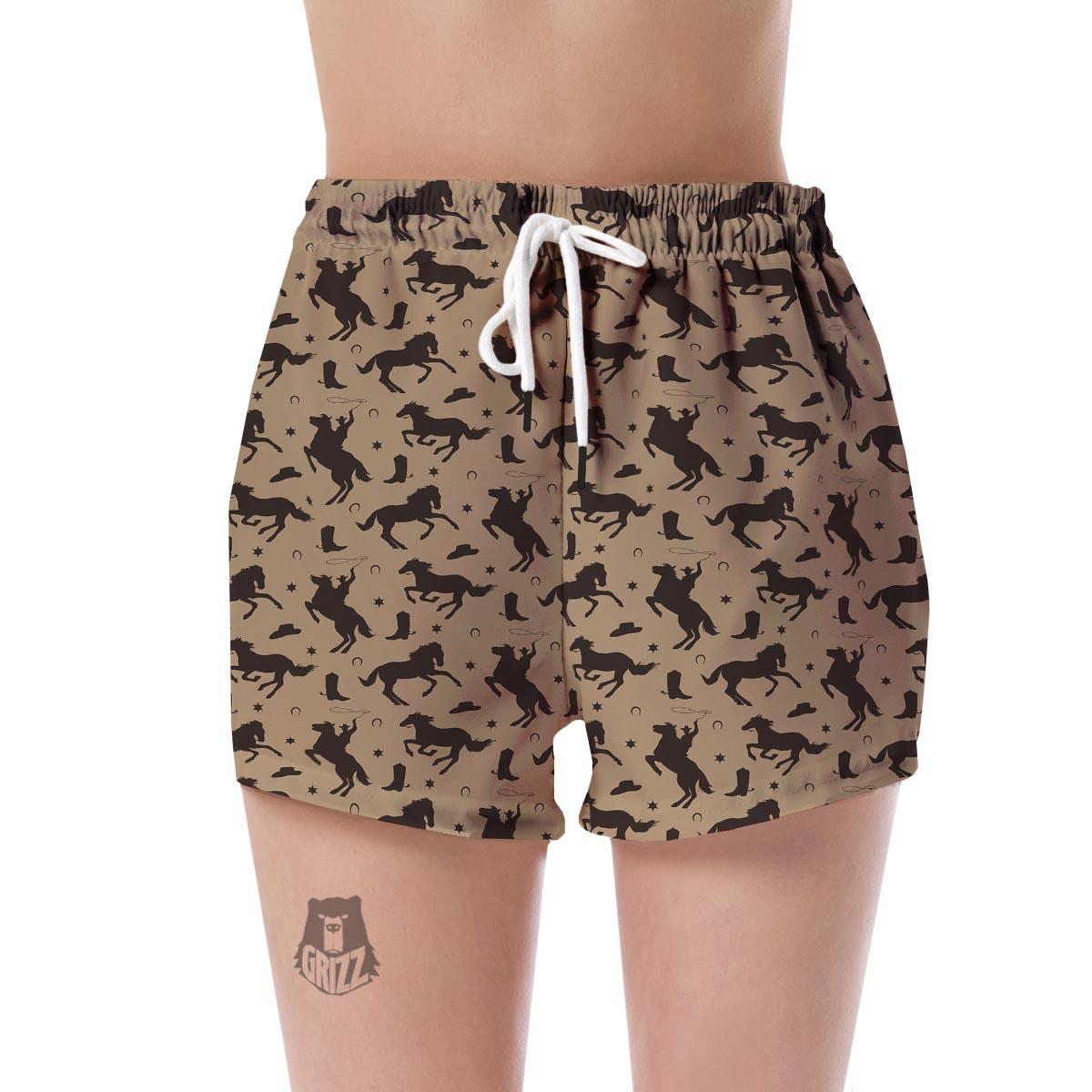 Western Cowboy Print Pattern Women's Shorts-grizzshop