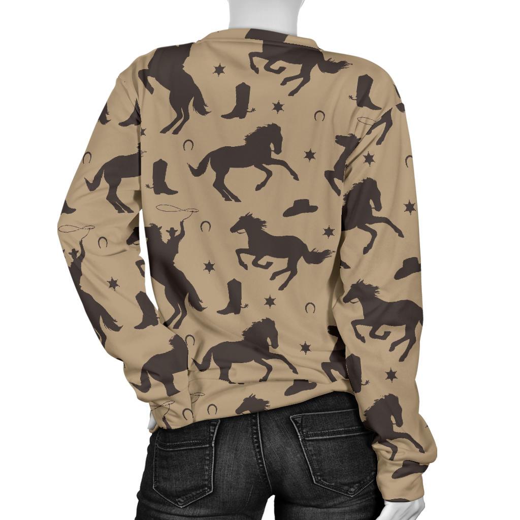 Western Cowboy Print Pattern Women's Sweatshirt-grizzshop