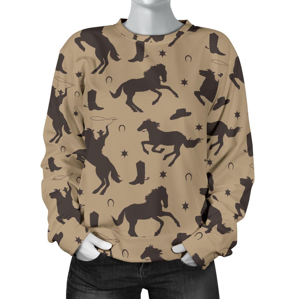 Western Cowboy Print Pattern Women's Sweatshirt-grizzshop